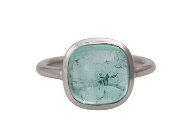 Ring mit blaugrünem Turmalin-Cabochon von 7,76 ct