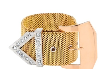 Roberto Coin 18K Yellow Gold Diamond Belt Buckle Bracelet