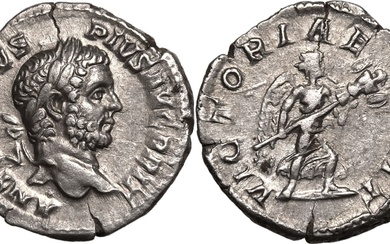 Roman Empire Caracalla AD 210-213 AR Denarius Good Very Fine