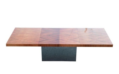 Rosewood and Chrome Milo Baughman Dining Table