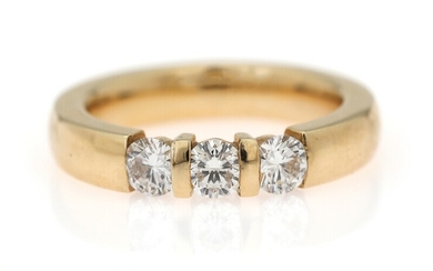 SOLD. Ruben Svart: A diamond ring set with three brilliant-cut diamonds weighing a total of...