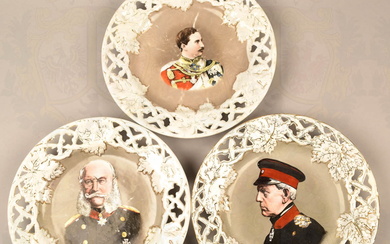Set of 3 German patriotic dishes about 1900