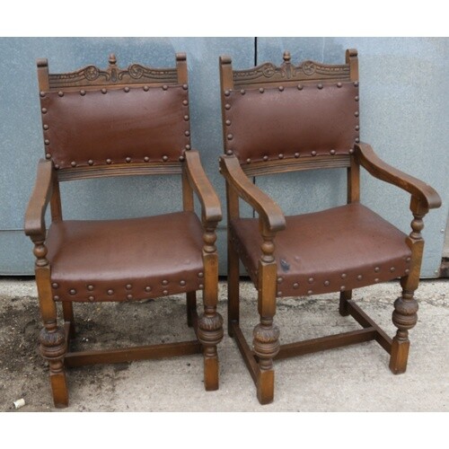 Set of 6 Very Early 'Old Charm' Acorn Chairs. Includes 2 x C...