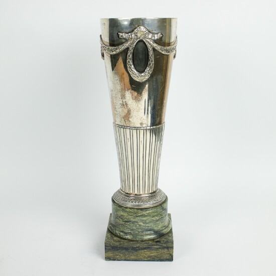Silver 800 trophee on a marble base