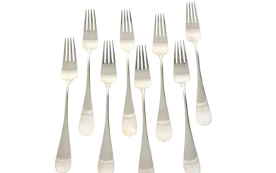Silverware Cutlery FORKS, 8 pieces, sterling silver, A. Michelsen, Denmar...