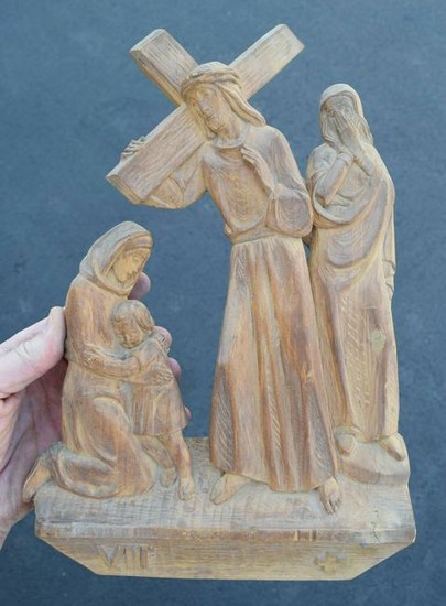 Stations of the Cross + Station #8 Hand Carved in Wood