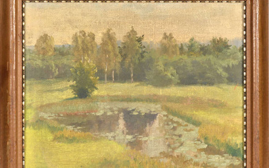 Summer landscape Author Voldemārs Mednis. 20th century 30's. Canvas, oil. 35x40 cm.