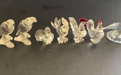Swarovski crystal lot of 8 bird duck figurines