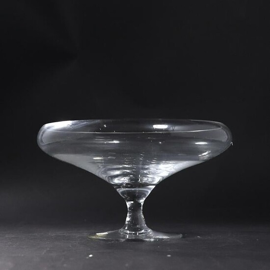 Swedish Style Crystal Glass Pedestal Base Bowl, Crown S