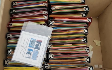 THIRTY school binders with plastic sleeves containing French...