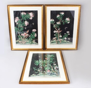 THREE 19TH CENTURY CHINESE FRAMED WATER COLOURS, each