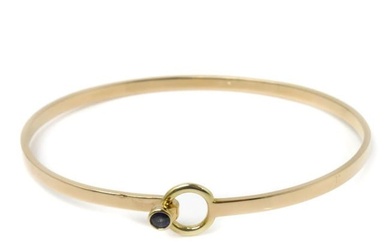 TIFFANY&Co. Tiffany K18YG Yellow Gold Hook & Eye Sapphire Bracelet 10.5g Women's