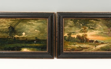 TWO LANDSCAPE PAINTINGS SIGNED LEBRUN