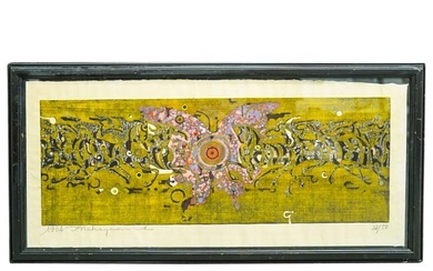 Tadashi Nakayama (Japanese 1927)"Dancing Horses" Color Woodcut On Paper