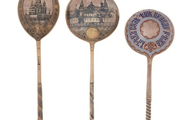 Three Russian Silver Spoons