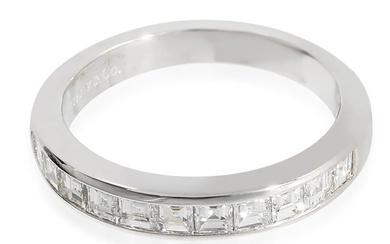 Tiffany & Co. Half Eternity Wedding Band in Platinum 0.71 Ctw Square Diamonds