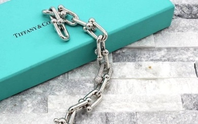 Tiffany and Co. Large Link HardWare Bracelet in White Gold with Diamonds