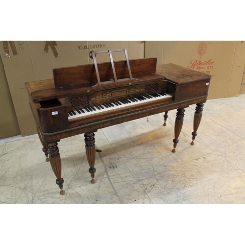 Tomkison (c1825) A square piano in a rosewood, crossbanded ...