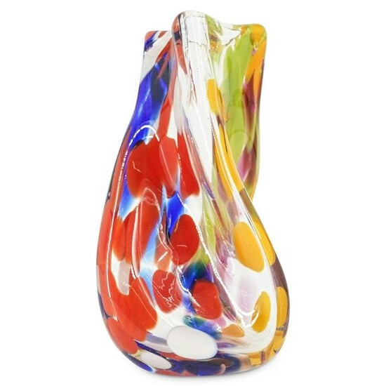Twisted Murano-Style Glass Vase