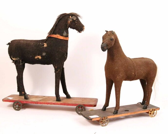 Two Child's Horse Pull Toys
