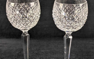Two Waterford Crystal Alana White Wine Glasses