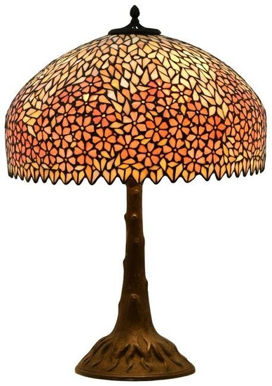 Unique Art Glass & Metal Co. Floral Table Lamp