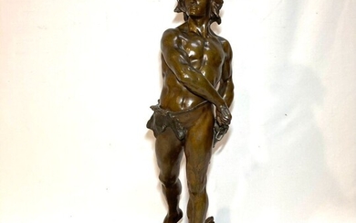 Victorien TOURNIER (1833-1910) Le départ Bronze patiné, signé et titré H.: 72 cm