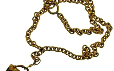 Vintage Chanel Gold Plated Chain Necklace w/ Purse