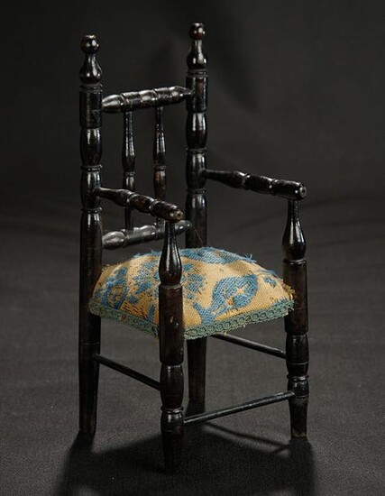 Wooden Chair with Tapestry Seat