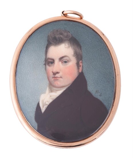 Y Attributed to Andrew Robertson (British 1777-1845), A gentleman, wearing brown coat