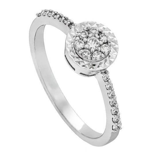 0.23 tcw Diamond Ring - 14 kt. White gold - Ring - 0.23 ct Diamond - No Reserve Price