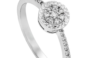 0.23 tcw Diamond Ring - 14 kt. White gold - Ring - 0.23 ct Diamond - No Reserve Price