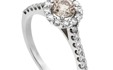1.04 tcw VS1 - VS2 Diamond Ring - 14 kt. White gold - Ring - 0.54 ct Diamond - 0.50 ct Diamonds - No Reserve Price