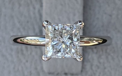 1.21 Carat Princess Diamond Engagement Ring - 18 kt. White gold - Ring - 1.21 ct Diamond