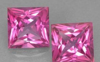 12ct Princess Cut Knockout Pink Mystic Topaz Gemstone Pair
