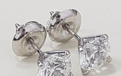 14 kt. White gold - Earrings Diamond