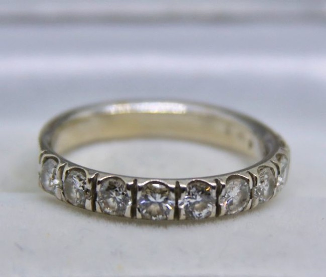 14 kt. White gold - Ring - 1.35 ct (engraved) 9 Brilliant cut Diamonds G/VVS1 - Excellent state