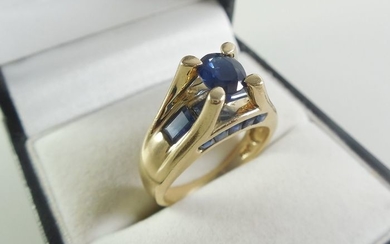 14 kt. Yellow gold - Ring - 1.62 ct Sapphire