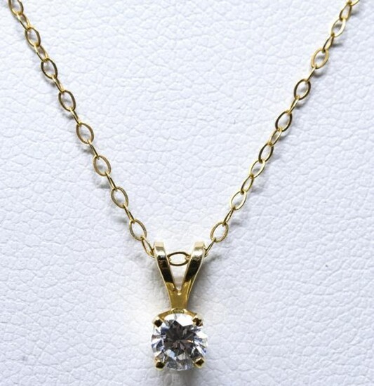 14kt Yellow Gold & .25 Carat Diamond Necklace