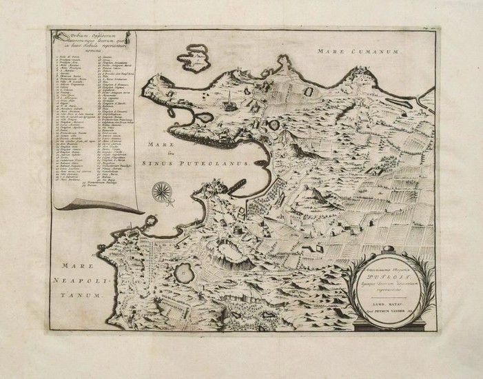 1719 c. van der Aa Map of Naples Bay -- Amoenissimae