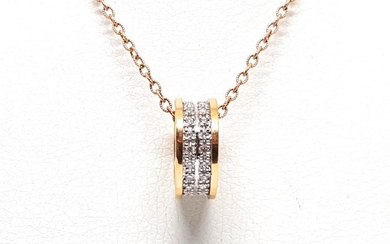 18 kt. Bicolour - Necklace with pendant - 1.00 ct Diamond