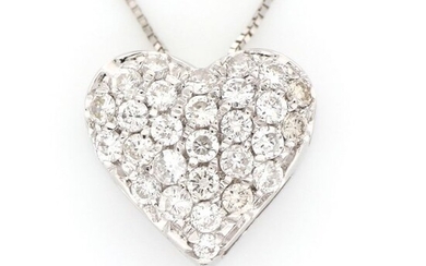 18 kt. White gold - Necklace, Necklace with pendant - 0.30 ct Diamond