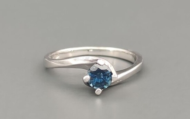 18 kt. White gold - Ring - 0.38 ct Sapphire