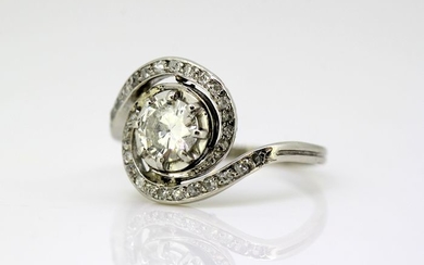 18 kt. White gold - Ring - 0.65 ct Diamond - Diamonds
