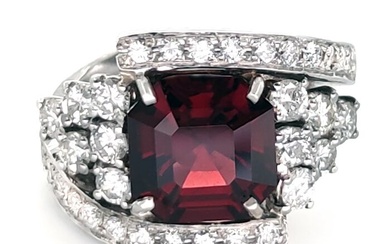 18 kt. White gold - Ring - 3.68 ct Spinel - 1.81 ct Diamonds - Lotus Certificate No. 6098 5743