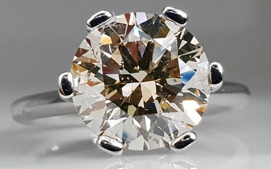 18 kt. White gold - Ring - 4.02 ct Diamond