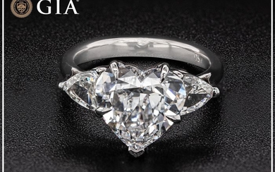 18 kt. White gold - Ring - 4.69 ct Diamond -Type IIa - D - Internally Flawless