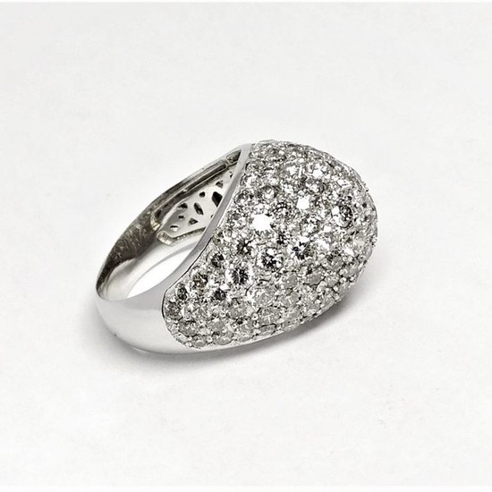 18 kt. White gold - Ring - 5.89 ct Diamond