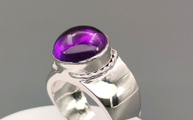 18 kt. White gold - Ring - 7.00 ct Amethyst