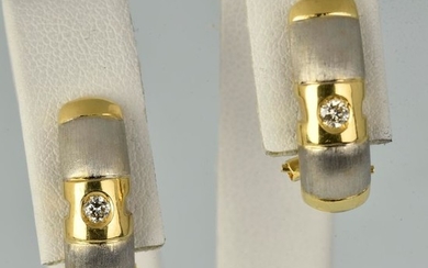 18 kt. White gold, Yellow gold - Earrings - 0.62 ct Diamond